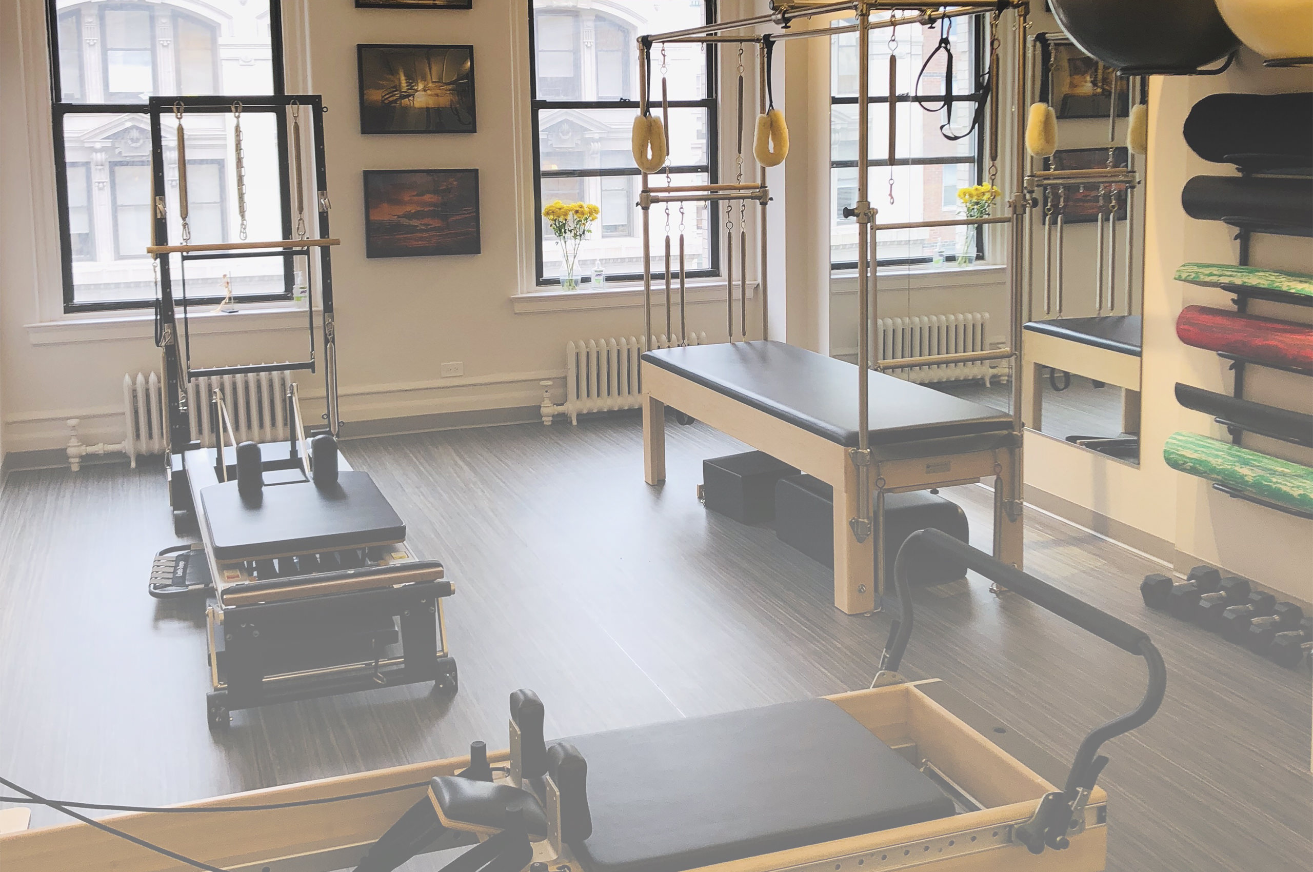 Dynamic Body Pilates Studio Background Image Short White