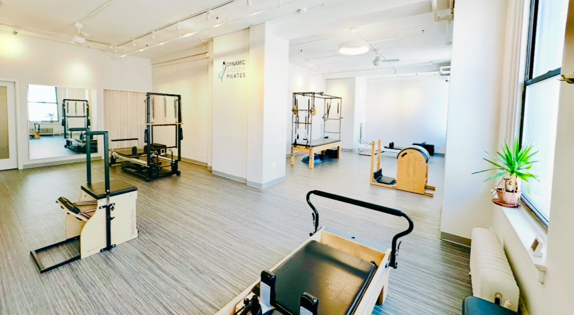 Pilates Studio in NYC that is a beautiful, clean, calming space filled with light