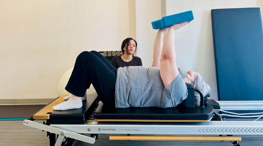 Joyce works on strength and fitness through Private Pilates at Dynamic Body Pilates