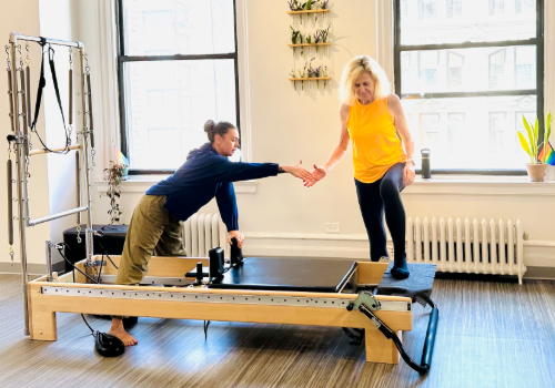 Pat's practitioner works on improving mobility for her with hip and si joint pain.