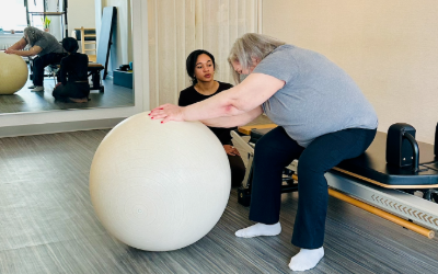 Joyce works with a DBP practitioner to relieve back pain